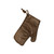 Vintage-Style Oven Mitt with Hanging Loops - 11.5" - Brown - IMAGE 1