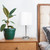 Contemporary Brushed Steel Bedside Table Desk Lamp with Drum Shade - 19.5" - Silver and White - IMAGE 2
