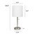 Contemporary Brushed Steel Bedside Table Desk Lamp with Drum Shade - 19.5" - Silver and White - IMAGE 4