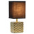 Tall Petite Ceramic Hammered Bedside Table Desk Lamp with Rectangular Shade - 11.75" - Gold and Black - IMAGE 4