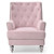 Solid Upholstered Tufted Back Accent Chair - 37" - Pink - IMAGE 1