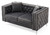 Tufted Nailhead Trim Velvet 2-Seater Sofa with Throw Pillows - 63" - Gray - IMAGE 3