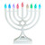 LED Glow Color Changing Hanukkah Menorah - 13" - Pearl White - IMAGE 2