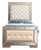 Diamond Tufted Upholstered Mirrored Twin Panel Bed - 80" - Beige - IMAGE 3