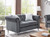 Tufted Faux Jewel Velvet 2-Seater Sofa with Throw Pillows - 60" - Gray - IMAGE 2