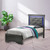 Jewel Tufted Upholstered Twin Panel Bed with LED Lights - 80" - Black - IMAGE 1