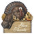 12" Brown and Black Harvest Themed Turkey in Crate Table Top Piece - IMAGE 1