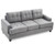 Tufted Microsuede Square Arm Straight Sofa - 79" - Gray - IMAGE 3