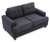 Flared Arm Microfiber Tufted Straight Sofa - 58" - Black - IMAGE 3