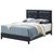 Upholstered Tufted Faux Leather Full Panel Bed - 80" - Black - IMAGE 1