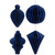 Accordion Honeycomb Foldable Paper Christmas Ornaments - 4" - Navy Blue - Set of 4 - IMAGE 4