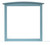 Solid Wooden Framed Rectangular Dresser Mirror - 37" - Blue - IMAGE 1