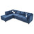 Microsuede 4-Seater Sectional Sofa with Throw Pillows - 111" - Navy Blue - IMAGE 5