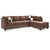 Reversible Microsuede 4-Seater Sectional Sofa - 111" - Dark Brown - IMAGE 2