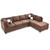 Reversible Microsuede 4-Seater Sectional Sofa - 111" - Dark Brown - IMAGE 3