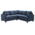 Tufted Microsuede L-Shape Sectional Sofa - 80" - Navy Blue - IMAGE 2