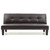 Faux Leather Tufted Straight Armless Sofa - 67" - Dark Brown - IMAGE 1