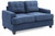 Flared Arm Microfiber Tufted Straight Sofa - 58" - Navy Blue - IMAGE 2