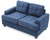 Flared Arm Microfiber Tufted Straight Sofa - 58" - Navy Blue - IMAGE 5
