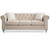 Tufted Faux Jewel Velvet 3-Seater Sofa with Throw Pillows - 83" - Beige - IMAGE 1