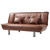Faux Leather Tufted Straight Armless Sofa with Pillows - 74" - Brown - IMAGE 1