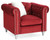 Solid Jeweled Tufted Velvet Accent Chair with Throw Pillow - 38" - Red and White - IMAGE 2
