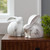 Marble Bunny Figurines - 6.5" - Set of 2 - IMAGE 1