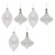 Iridescent Beaded Glass Finial Christmas Drop Ornament - 6.5" - White - 6ct - IMAGE 2