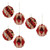Harlequin Glass Christmas Ball Ornaments - 5" (127mm) - Red and Gold - 6ct - IMAGE 3