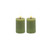 Battery Operated 3D Flame LED Pillar Candles - 2.5" - Green - Set of 2 - IMAGE 2