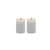 Battery Operated 3D Flame LED Pillar Candles - 2.5" - White - Set of 2 - IMAGE 2