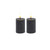 Battery Operated 3D Flame LED Pillar Candles - 2.5" - Gray - Set of 2 - IMAGE 2