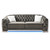 Button Tufted Flared Arm Velvet Straight Sofa with LED Lights - 94" - Gray - IMAGE 1