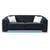 Button Tufted Flared Arm Velvet Straight Sofa with LED Lights - 94" - Black - IMAGE 1