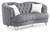 Tufted Velvet Straight Sofa with Throw Pillows - 71" - Gray - IMAGE 2