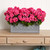 UV Resistant Geranium Artificial Flowers with Stone Planter - 18" - Red - IMAGE 3
