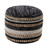 18" Black and White Boho Striped Handcrafted Round Pouf Ottoman - IMAGE 1