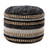 18" Black and White Boho Striped Handcrafted Round Pouf Ottoman - IMAGE 6