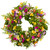 Mixed Floral Artificial Spring Wreath - 22" - Yellow and Pink - IMAGE 2