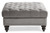Velvet Upholstered Tufted Ottoman - 35" - Dark Gray - IMAGE 1