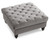 Velvet Upholstered Tufted Ottoman - 35" - Dark Gray - IMAGE 3