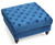 Velvet Upholstered Tufted Ottoman - 35" - Blue - IMAGE 3
