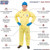 Adult Unisex Multipurpose Disposable Coveralls - Size 6XL - Yellow - Pack of 12 - IMAGE 5