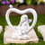 Cherub Heart with Bird Decoration - 7" - White - IMAGE 1