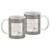 4.75" Antique Gray and White Plaid Style Love Words Printed Mug - IMAGE 1