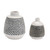 Bubbled Ceramic Bud Vase - 4.75" - Black and White - Set of 2 - IMAGE 1