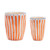 Abstract Striped Dolomite Planters - 5" - Orange and Blue  - Set of 6 - IMAGE 1
