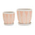 Long Leaf Stone Planters with Plate - 5" - White and Pink - Set of 2 - IMAGE 4