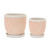 Stone Leaf Planters - 5" - Pink and White - Set of 2 - IMAGE 1