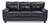 Flared Arm Faux Leather Tufted Straight Sofa - 78" - Black - IMAGE 1